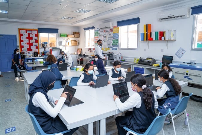 Learning Acer Chromebook female students Oman